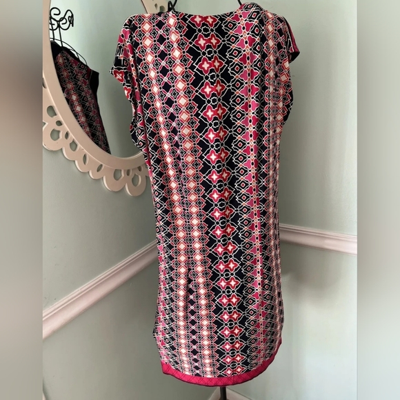 Laundry By Shelli Segal - Dress Womens Geometric Print Size M Cap Sleeve - Picture 4 of 7